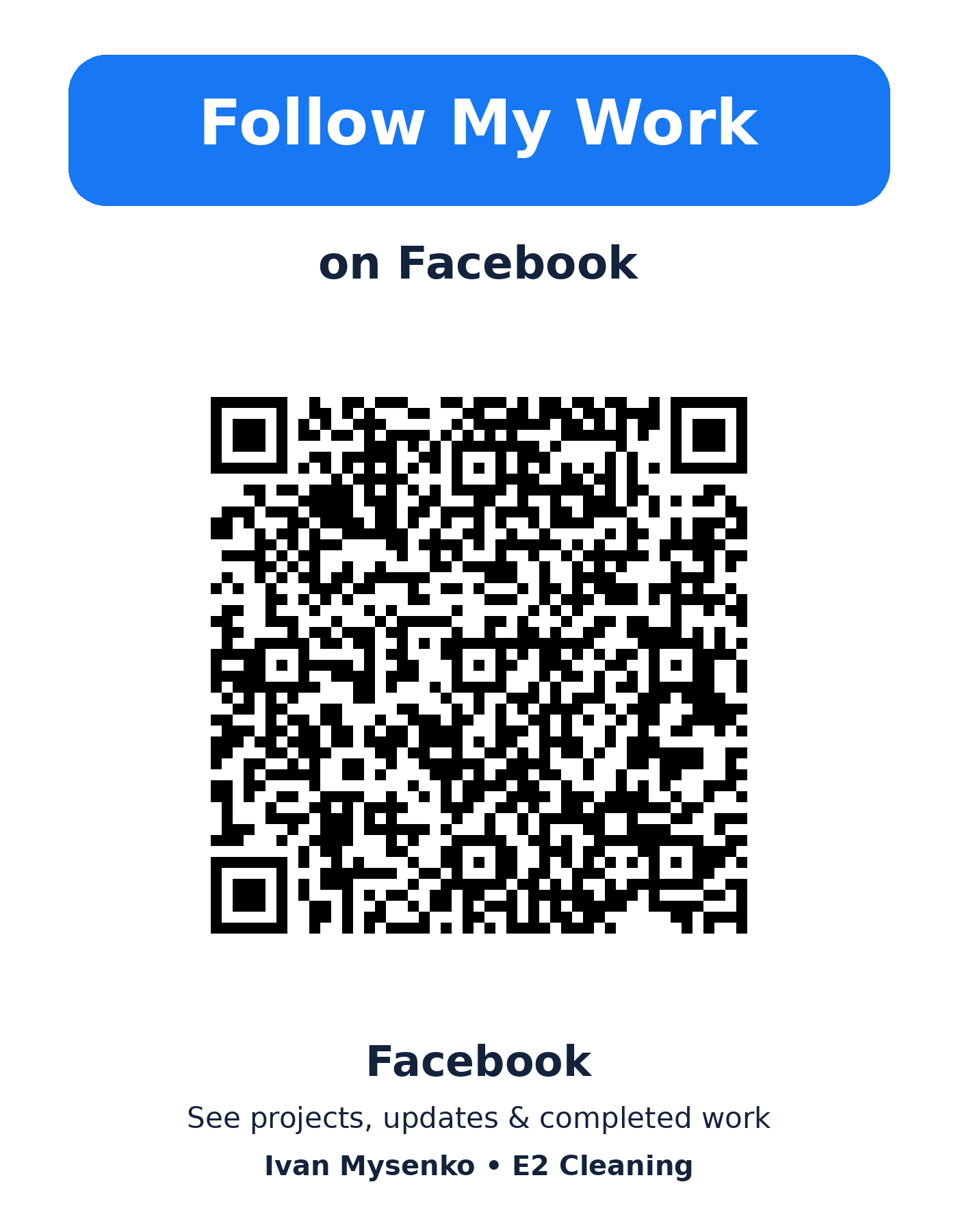 Follow E2 Cleaning on Facebook