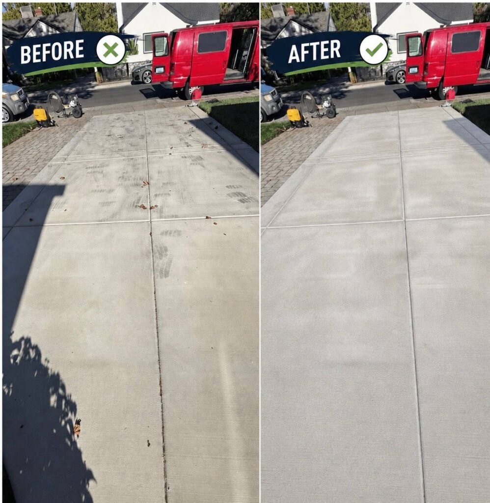 Driveway Pressure Washing in Folsom, CA Before & After Driveway Pressure Washing in Folsom, CA Before & After exterior cleaning project
