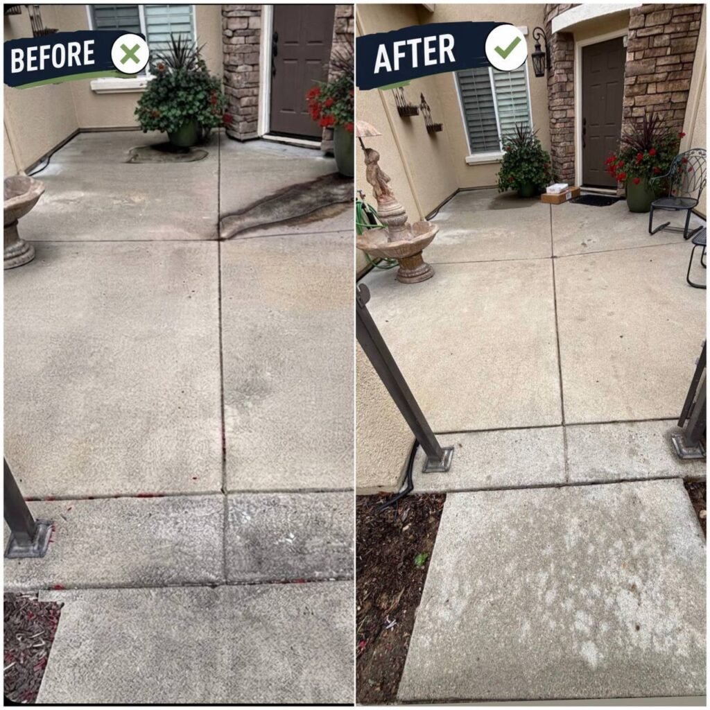 Concrete Pressure Washing in El Dorado Hills, CA Before & After Concrete Pressure Washing in El Dorado Hills, CA Before & After exterior cleaning project